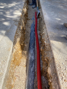 Photo de galerie - Pose assainissement EU + gaine TPC 