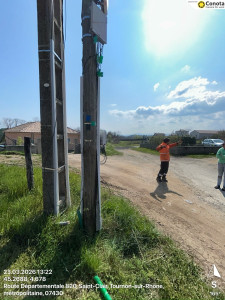 Photo de galerie - Réparation électrique sur poteau EDF