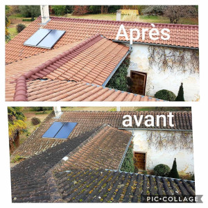 Photo de galerie - Nettoyage et traitement de toiture avec un hydrofuge
