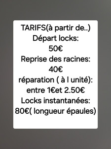 Photo de galerie - Tarif précis  suivant  densité et longueur des cheveux, vous pouvez envoyer des photos avec votre demande,je vous recontacterai dans la journée.
Déplacement 10€