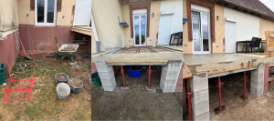 Photo de galerie - Prolongement de la terrasse en poutrelle hourdis +beton 