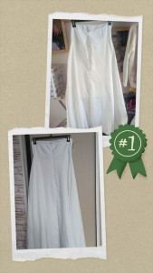 Photo de galerie - Changement de fermeture éclair sur robe de soirée en satin.