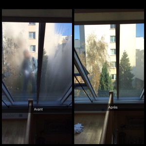 Photo de galerie - Avant / Après le passage de notre équipe de laveurs de vitres