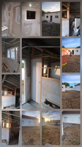 Photo de galerie - Création de cloisonnement dans des box 
suite mise en isolation 
mise en alimentation électrique (éclairage) chaque box (x4)
pose Placo 
pose fenêtre PVC et porte de service
carrelage 
mise en peinture 
