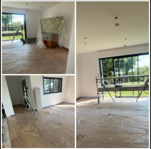 Photo de galerie - Mise en peinture d’un salon 