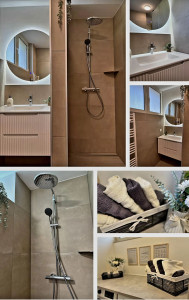 Photo de galerie - Réalisation d'une salle de bain clé en main et rénovation de l’ensemble d'un appartement. La cliente nous à fait confiance pour l’ensemble des lots, dont la décoration finale clé en main et l’ensemble de son déménagement.
