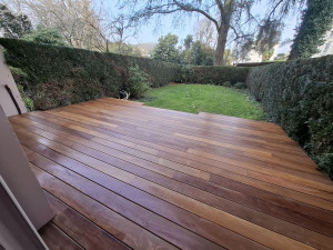 Photo de galerie - Terrasse bois en cumaru sur plot réglable.