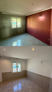 Photo de galerie - Rénovation d’une chambre en peinture Avant/Apres