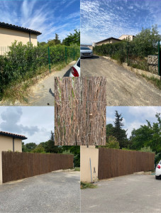 Photo de galerie - Récupération, livraison, installation d’un brise vue en Bruyere choisi par la cliente. Facturé 100€ les 5h de travail. 