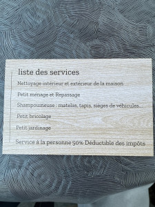 Photo de galerie - Prestations ménage, shampouineuse, petit lavage auto, garde d'enfants, 