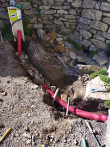 Photo de galerie - Alimentation d'une maison du disjoncteur de branchement jusqu'au tableau électrique.
