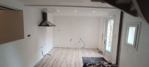 Photo de galerie - Rénovation cuisine 
travaux de plâtrerie
peinture 