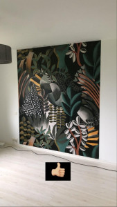 Photo de galerie - Pose d'une tapisserie à raccord 