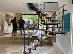 Photo de galerie - Escalier bois métal 