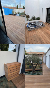 Photo de galerie - Terrasse bangkirai, entourage de jacuzzi 