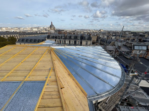 Photo de galerie - Réalisation d’un arrondit en zinc naturel 