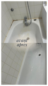 Photo de galerie - L'avant et l'après de la salle de bain propre et organisée
