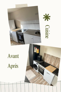 Photo de galerie - Pose de carrelage crédence et sol plus aménagements cuisine 