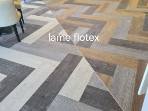 Photo de galerie - Pose de lame flotex en baton rompu
