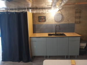 Photo de galerie - Montage meuble plus plan de travail évier et faïence tout installer 
