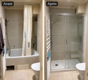 Photo de galerie - Baignoire en douche à l'italienne 