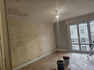 Photo de galerie - Refection enduit sur murs et plafonds avec lissage à l’enduit .