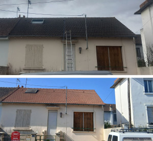 Photo de galerie - Traitement de toiture par pulvérisation d'un produit curatif 