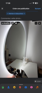 Photo de galerie - Pose miroir led coiffeuse 