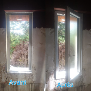 Photo de galerie - Pose fenêtres PVC en rénovation.
