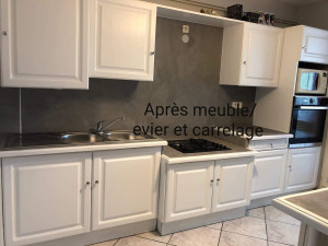 Photo de galerie - Béton ciré et peinture meuble