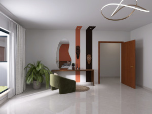 Photo de galerie - Design 3D d'un splendide coin pour coiffeuse sur mesure - style Afrochic.