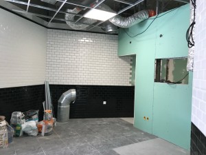 Photo de galerie - 90 mètre carré de petit carrelage métro et pose placo avec l’ossature métallique 
