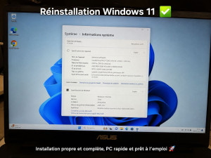 Photo de galerie - Réinstallation Windows 
