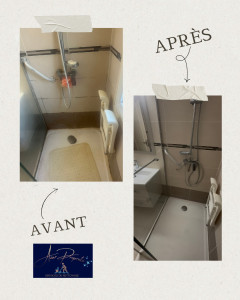 Photo de galerie - Avant après d'un nettoyage / désinfection complet d'une salle d'eau