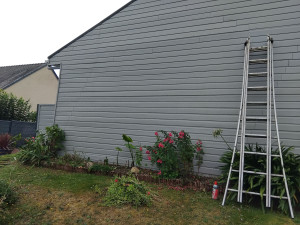 Photo de galerie - Nettoyage  pignon  bardage  fini