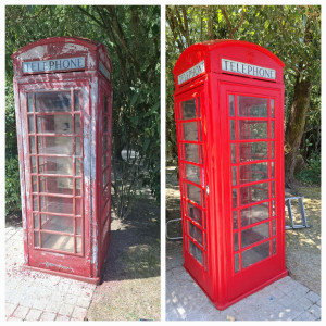 Photo de galerie - Restauration d’une cabine téléphonique anglaise (planète exotica)