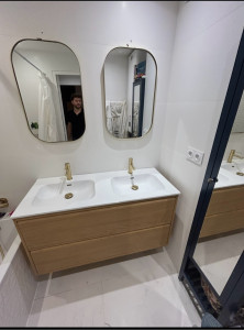 Photo de galerie - Pose de meuble vasque et robinetterie 