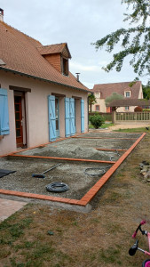 Photo de galerie - Préparation terrasse en pavé 15×15