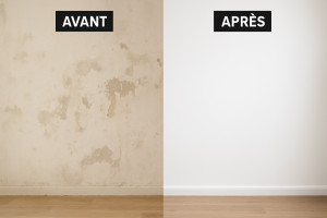 Photo de galerie - Rénovation mur enduit peinture 