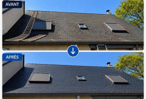 Photo de galerie - Nettoyage toiture avec application hydrofuge