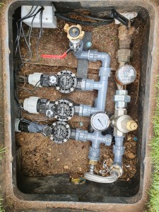 Photo de galerie - Réparation  et installation  d'arrosage enterré. 
Recherche de fuite,domotisation des installations. 
Réparation. 