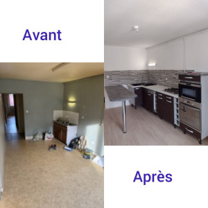 Photo de galerie - Rénovation d’une cuisine équipée avec pose de faïence,luminaires et électroménager 