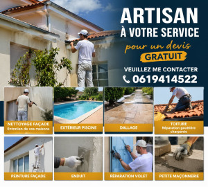 Photo de galerie - Nettoyage façade entretien piscine peinture extérieure de vos toiture volets réparation 