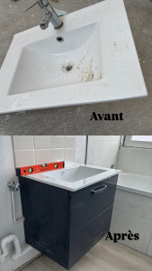 Photo de galerie - Changement évier salle de bain 