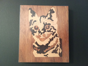 Photo de galerie - Tableau  Marqueté avec différentes essences de bois, technique Boulle