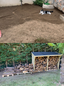 Photo de galerie - Rangement bois + Terrain refait complètement avec motobineuse.