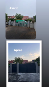 Photo de galerie - Pose de portail avant après