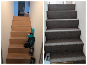 Photo de galerie - Pose moquette escalier