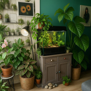 Photo de galerie - Mise en place d'un vivarium et création d'un décor végétal pour un ami