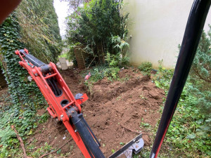 Photo de galerie - Création d’une tranchée pour le tirage d’un câble d’alimentation 4x16mm2